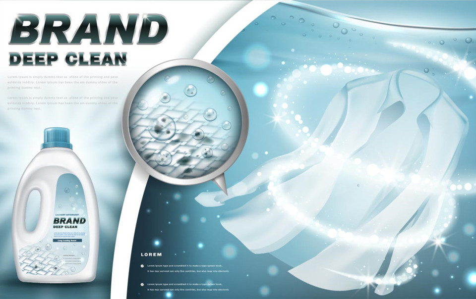 洗衣液廣告海報設(shè)計矢量素材 創(chuàng)意無限，高效下載